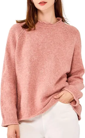 Simple&Opulence Women's Wool Blend Soft Sweater 2024 Crew Neck Long Sleeve Pullover Sweaters Tops for Women S-XL