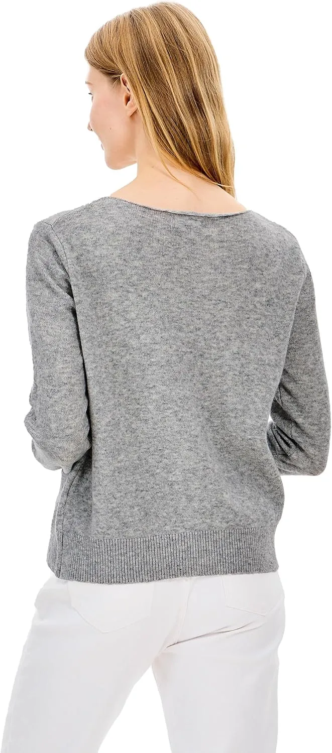 Simple&Opulence Women's Wool Crew Neck Sweater Long Sleeve Cropped Pullover Sweaters Cashmere-Like Texture S-XL