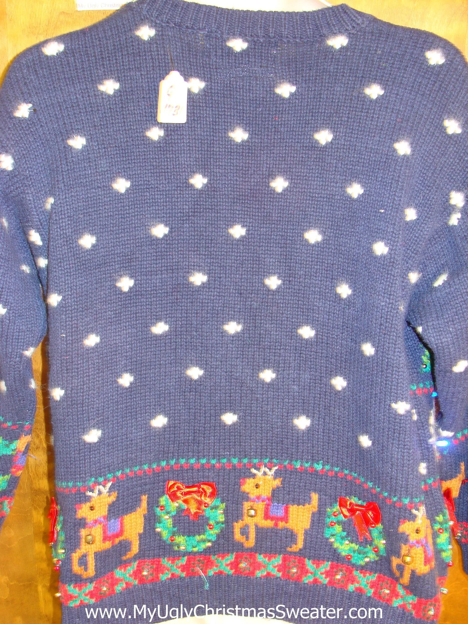 Super Cheesy Light Up Ugly Xmas Sweater with Reindeer