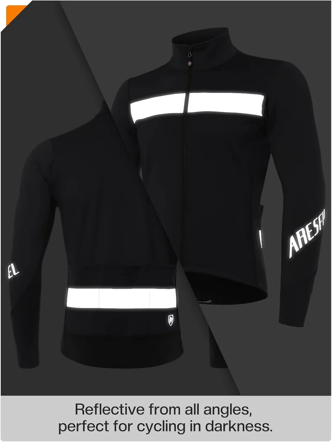 Winter Cycling Jacket for Men Windproof Thermal Fleece Road Bike Clothing Running Jacket Windbreaker Reflective