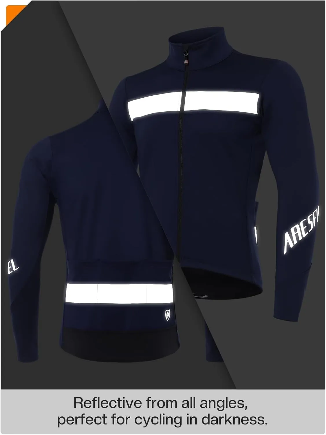 Winter Cycling Jacket for Men Windproof Thermal Fleece Road Bike Clothing Running Jacket Windbreaker Reflective