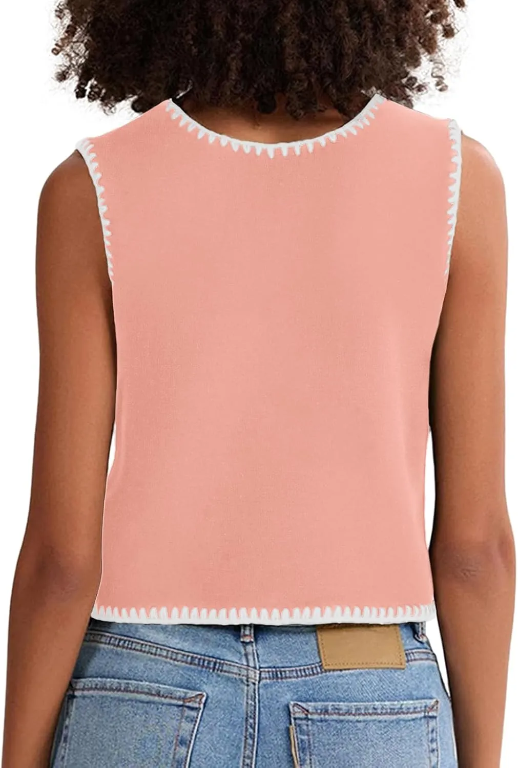 Womens Sweater Vest Sleeveless Button Down Tank Tops Spring Summer Cropped Cardigan 2025 Knit Top